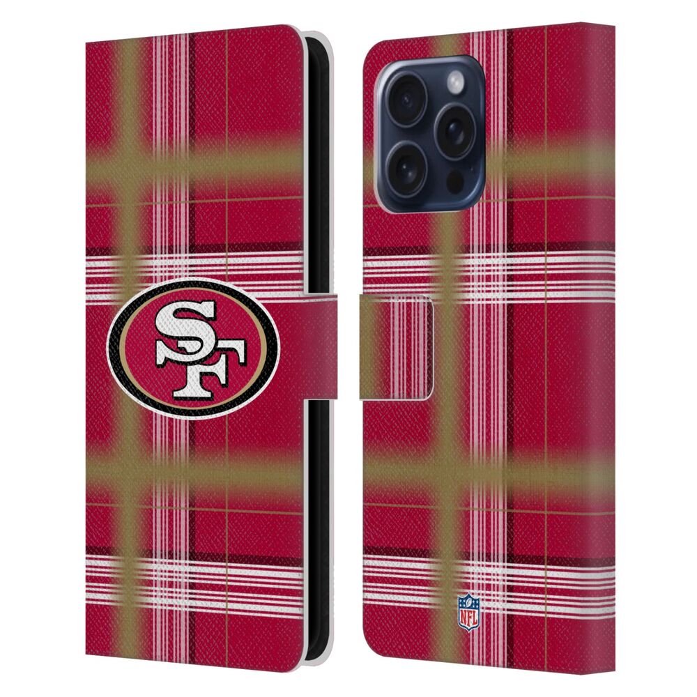 SAN FRANCISCO 49ERS(NFL) ナイナーズ ナイナーズ - Plaid レザー手帳型 / Apple iPhoneケース 【公式 / オフィシャル】